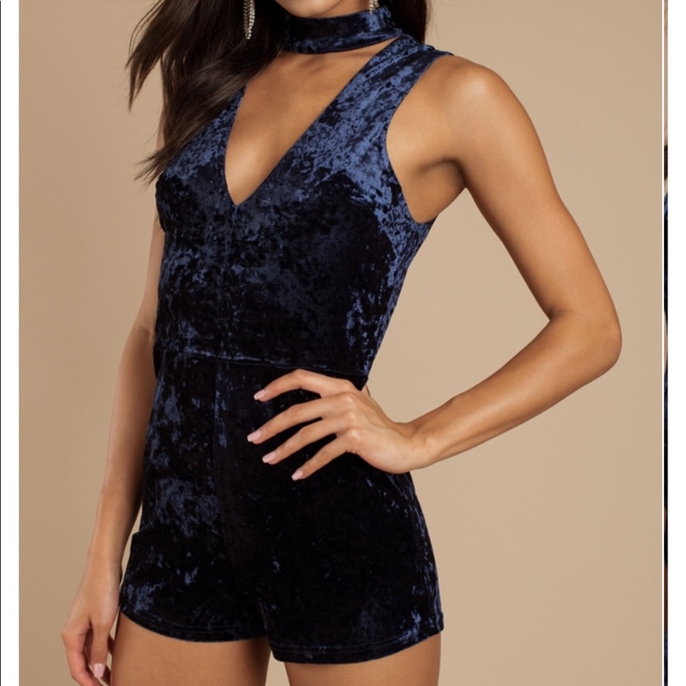 High on you romper velvet navy blue